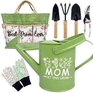 NEW High Quality “Mom” Gardening Tool Mothers Day Gift Set Watering Can Shears